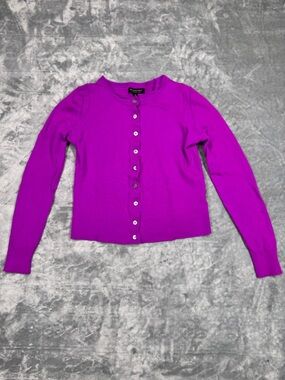 Banana Republic Fuchsia 100% Merino Wool Button Down Cardigan